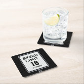 Modern 16th Birthday Speed Sign Kartonnen Onderzetters (Insitu)