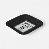 Modern 16th Birthday Speed Sign Papieren Bordje (Gebogen)