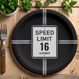 Modern 16th Birthday Speed Sign Papieren Bordje