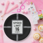 Modern 16th Birthday Speed Sign Papieren Bordje (Feest)