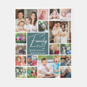 Modern 17 Fotocollage Familienaam Quote Fleece Deken (Voorkant)