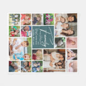 Modern 17 Fotocollage Familienaam Quote Fleece Deken (Voorkant (Horizontaal))