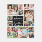 Modern 17 Photo Collage Familienaam Home Quote Fleece Deken (Voorkant)