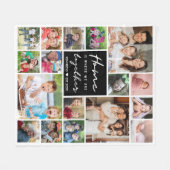 Modern 17 Photo Collage Familienaam Home Quote Fleece Deken (Voorkant (Horizontaal))