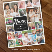 Modern 17 Photo Collage Nana We Love You White Fleece Deken