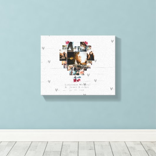 modern 18 Hartvormig Foto Collage voor echtgenoot  Canvas Afdruk (Insitu (Houten vloer))