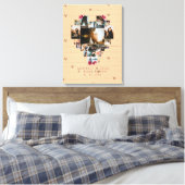 Modern 18 Heart-vormige Foto Collage voor haar/hem Canvas Afdruk (Insitu (Slaapkamer))