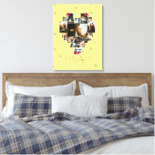 Modern 18 Heart-vormige Foto Collage voor haar/hem Canvas Afdruk (Insitu (Slaapkamer))