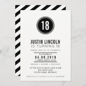 MODERN 18E verjaardagsfeest UITNODIGEN effen spot  Kaart (Voorkant / Achterkant)