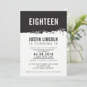 MODERN 18e verjaardagsfeest UITNODIGEN verfspatten Kaart (Staand voorkant)