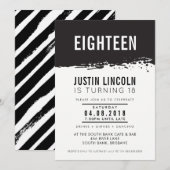 MODERN 18e verjaardagsfeest UITNODIGEN verfspatten Kaart (Voorkant / Achterkant)