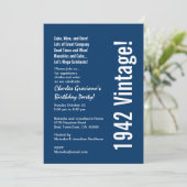 Modern 1942  Birthday Blue White Red Kaart (Staand voorkant)