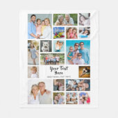 Modern 19 Foto Collage Persoonlijk Wit Fleece Deken (Voorkant)