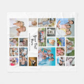 Modern 19 Foto Collage Persoonlijk Wit Fleece Deken (Voorkant (Horizontaal))
