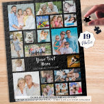 Modern 19 Photo Collage Persoonlijk Zwart Legpuzzel<br><div class="desc">Creëer eenvoudig een leuke, gedenkwaardige activiteit met deze foto collage keepjespuzzel met 19 foto's en gepersonaliseerd met je eigen tekst. Een editable titel in handgeschreven tekst en ondertitel van het borstelmanuscript is ideaal voor iedereen of om het even welke speciale gelegenheid. De steekproef wordt getoond in 11x14" 252 stukken-andere opties...</div>