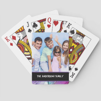Modern 1 familiefoto pokerkaarten