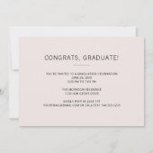Modern 1-foto Blush Pink 2025 Graduation Party Kaart (Achterkant)