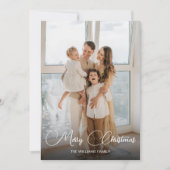 Modern 1 foto familie kerst feestdagenkaart (Voorkant)
