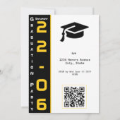 Modern 1 Foto Goud Zwart QR Code Afstudeerder Part Kaart (Achterkant)