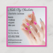 Modern 1 foto Nail Art Manicure QR-code Vierkante Visitekaartje (Voorkant)