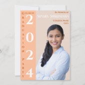 Modern 1 Foto  Perzik Beige Wit Kaart (Voorkant)