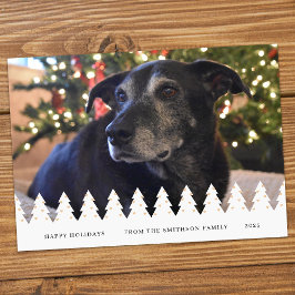 Modern 1-Photo Collage Customizable Christmas Card Feestdagenkaart