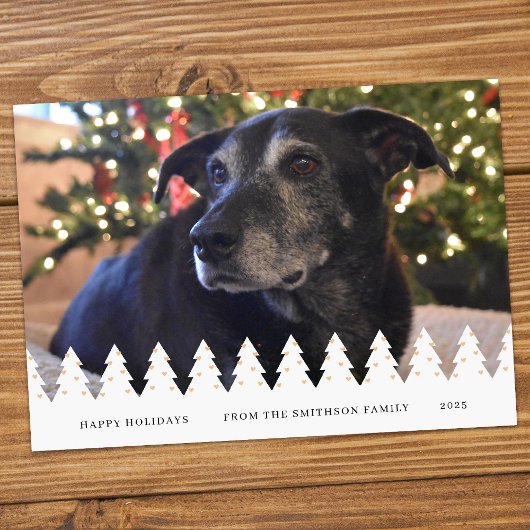 Modern 1-Photo Collage Customizable Christmas Card Feestdagenkaart