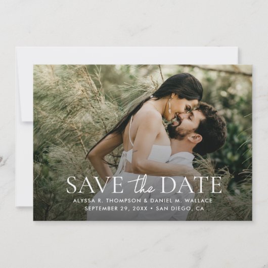 Modern 1 Photo QR Code Wedding Website  Save The Date (Voorkant)