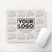 Modern 2020 Calendar Business Company Logo Beige Muismat (Met muis)
