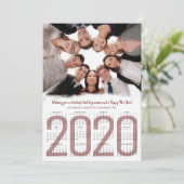 Modern 2020 Kalender Bedrijf Logo Foto Nieuwjaar Feestdagenkaart (Staand voorkant)