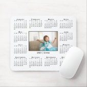 Modern 2021 Agenda Uw foto en naam op wit Muismat (Met muis)