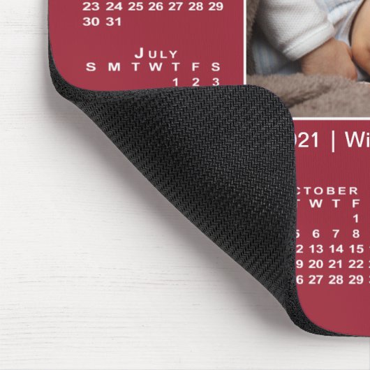 Modern 2021 Agenda Uw foto op Bourgogne Muismat (Hoek)