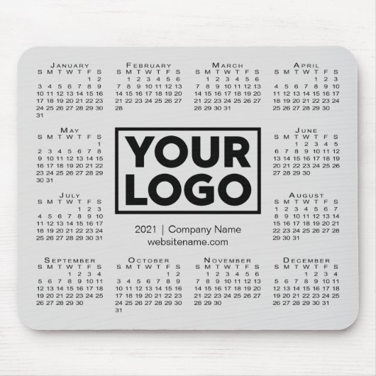 Modern 2021 Calendar Business Company Grey Muismat (Voorkant)