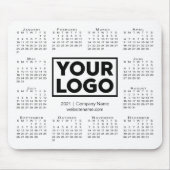 Modern 2021 de Witte Logo van het Bedrijfs van de  Muismat (Voorkant)