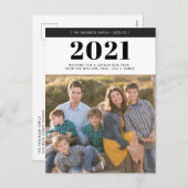 Modern 2021 Gelukkig Nieuwjaar Bold Typography Fot Feestdagenkaart (Voorkant / Achterkant)