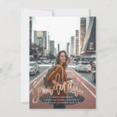 Modern, 2021, Roos Gold Graduation Aankondigingen (Voorkant)