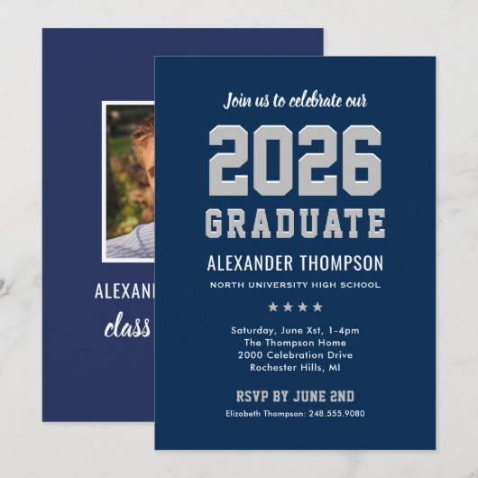 Modern 2022 Afstuderen de marinepartij Graduation  Kaart (Voorkant / Achterkant)