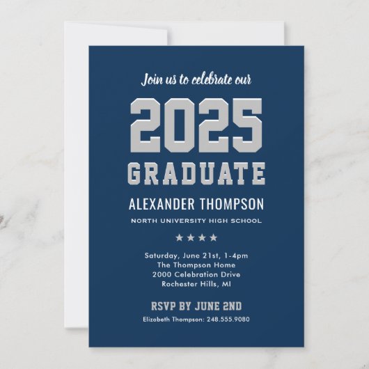 Modern 2022 Afstuderen de marinepartij Graduation Kaart (Voorkant)
