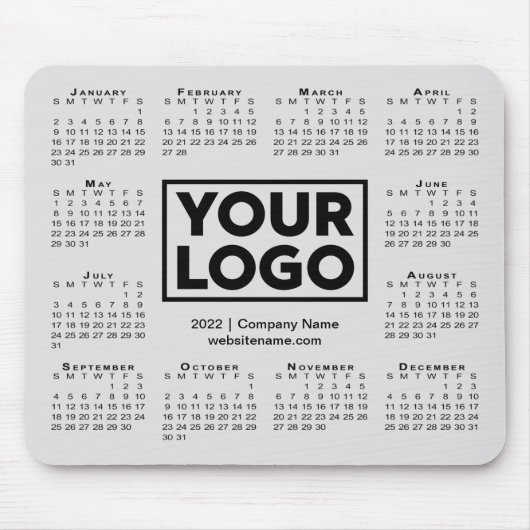 Modern 2022 Calendar Business Company Grey Muismat (Voorkant)