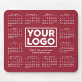 Modern 2022 Calendar Business Logo Burgundy Muismat (Voorkant)