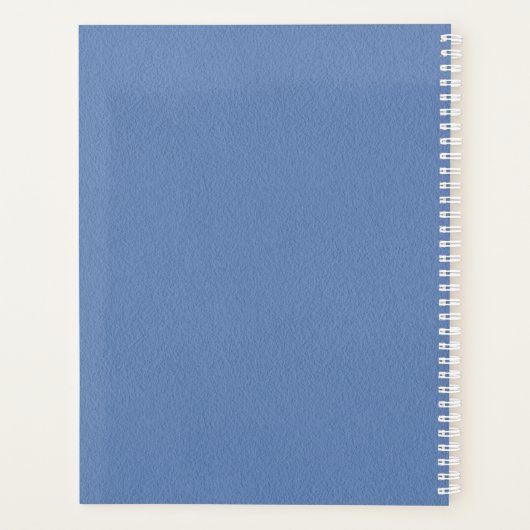 Modern 2022 Elegant Blue Personalized Name Planner (Achterkant)