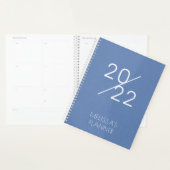 Modern 2022 Elegant Blue Personalized Name Planner (Display)
