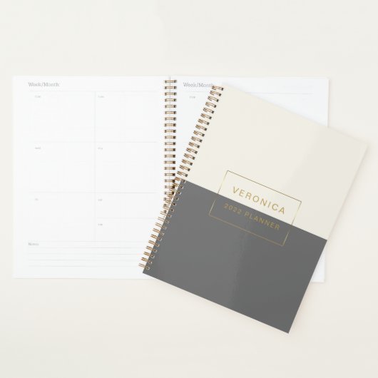 Modern 2022 Gray Monthly/Weekly Planner (Display)