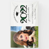 Modern 2022 Green Photo Afstuderen Spandoek (Verticaal)