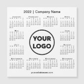 Modern 2022 Magnetic Calendar Company Logo White (Voorkant)