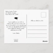 Modern 2022 Navy Blue Photo Afstuderen Hartelijk d Briefkaart (Achterkant)