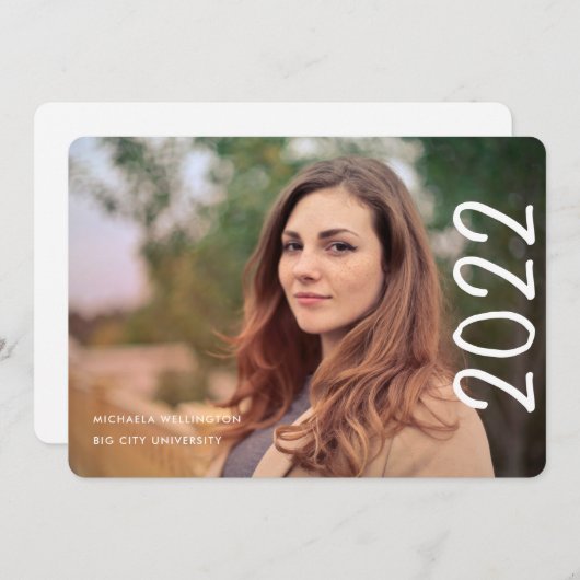 Modern 2022 Script 1 Foto University Afstuderen Aankondiging (Voorkant / Achterkant)