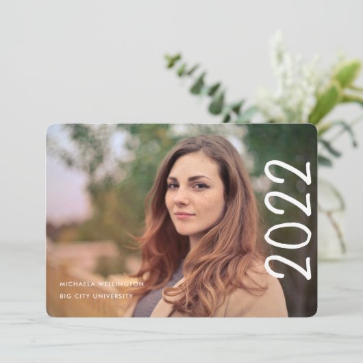 Modern 2022 Script 1 Foto University Afstuderen Aankondiging (Staand voorkant)