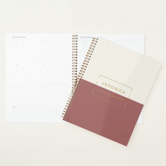 Modern 2022 Terracotta Maandelijks/Wekelijks Planner (Display)