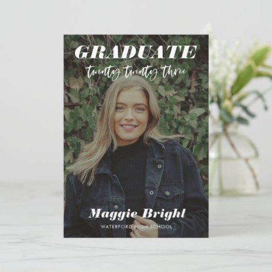 Modern 2023 afstuderen aankondiging Open House (Staand voorkant)